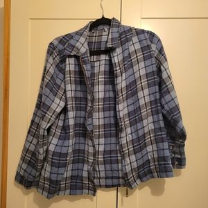 Plaid zip up sweater